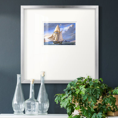 Sail Boat Cloudspremium Framed Print