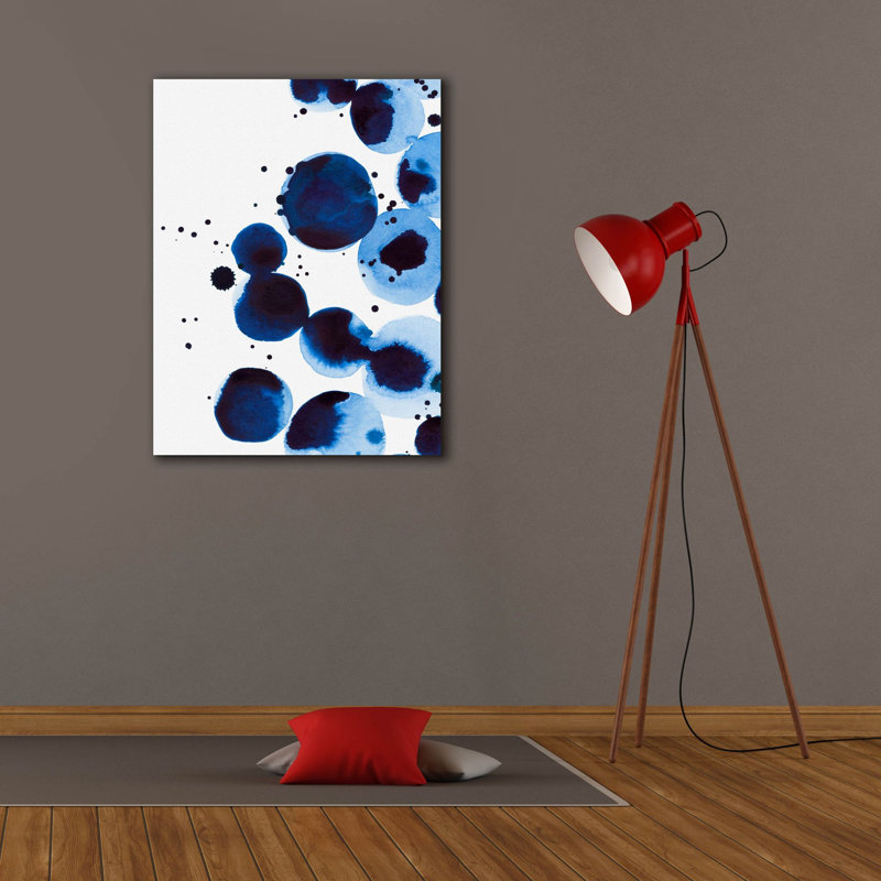  «Blue Drops 2» par Annie Warren, art mural sur toile, 26 po x 34 po