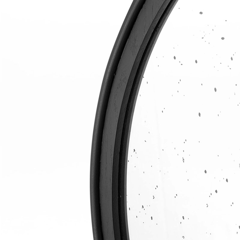 Cadre de miroir antique 30 po, Noir