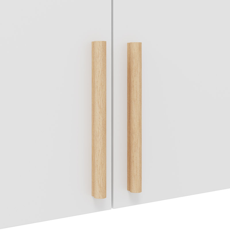Armoire de rangement supérieure à 3 portes de 120 cm de large avec 2 grandes étagères pour l'organisation de votre garde-robe, chambre et placard.