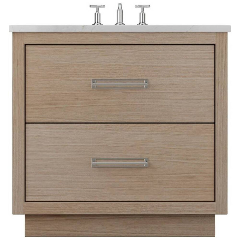 Avalon Two-Drawer Single Bath Vanity, 30", Natural Weathered, Polished Chrome