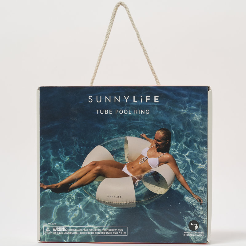 Tube Pool Ring: Glitter Cotton Candy Stripe