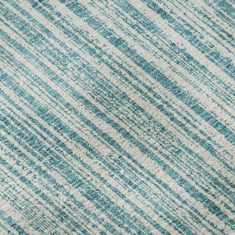 Premium Machine Washable Prisco Teal Rug, Rectangle 9' x 12'