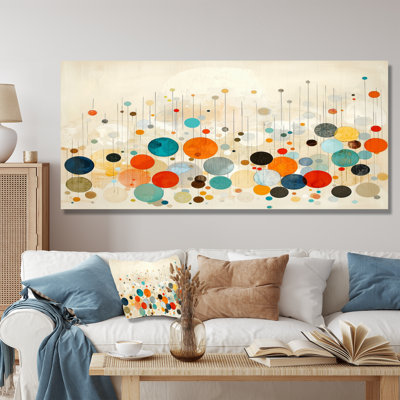 Radiant Echoes Of Mid Century Colors I - Décoration murale en métal de style Mid-Century, impression sur métal moderne