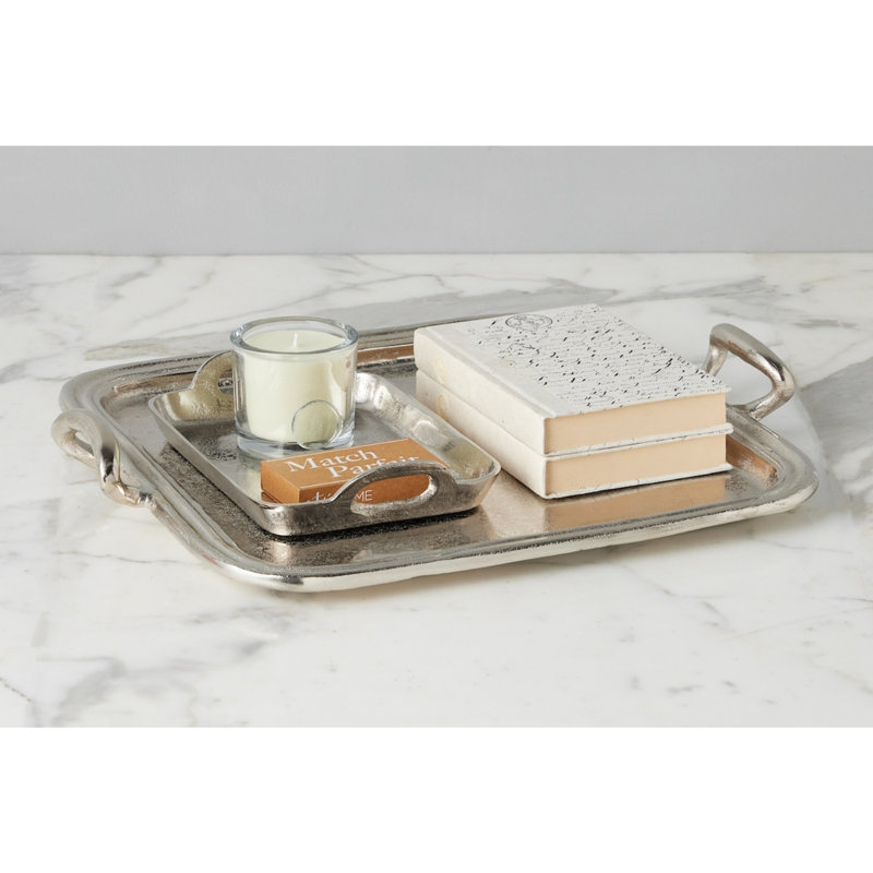 Vintage Metal Hotel Tray, 20" W x 18" D x 3" H