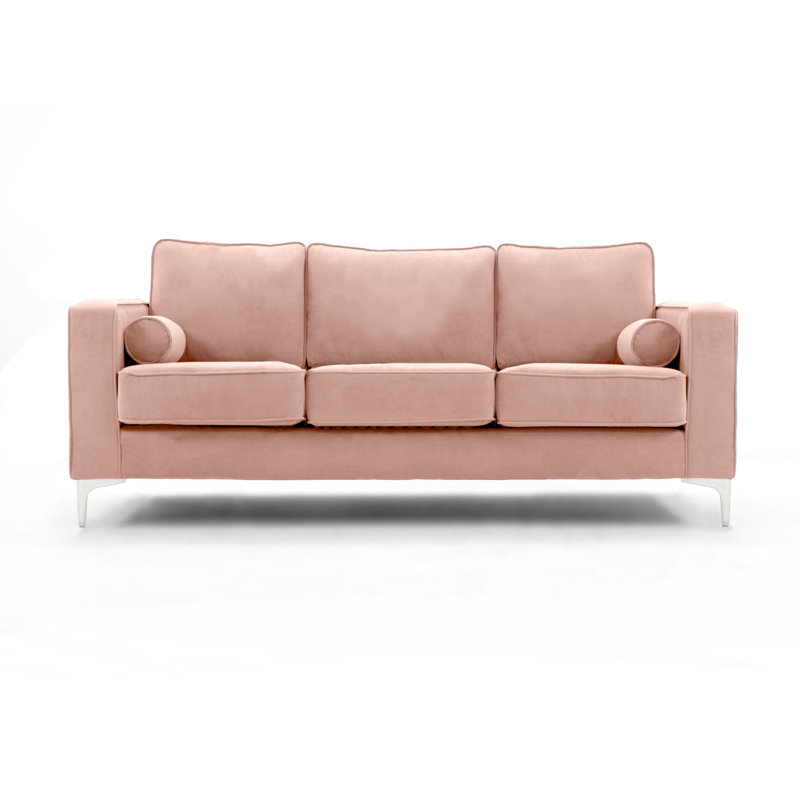 Georgio 3 Seater Velvet Sofa, Blush