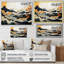 «Mahjabi Gray Orange Line Art Landscape», reproduction d'art sur toile-1748821512-1748821518