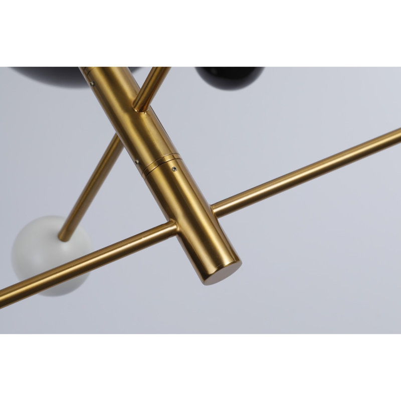 Light Catalonia Bowl Trosclair Modern Linear Chandelier, Oil-Rubbed Bronze, 52ʺ Width × 41ʺ Height