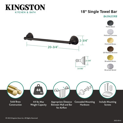 Kingston Brass Restoration 18-Inch Towel Bar