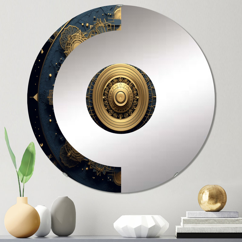 Mericia - Miroir mural demi-cercle, 23,6 po x 23,6 po