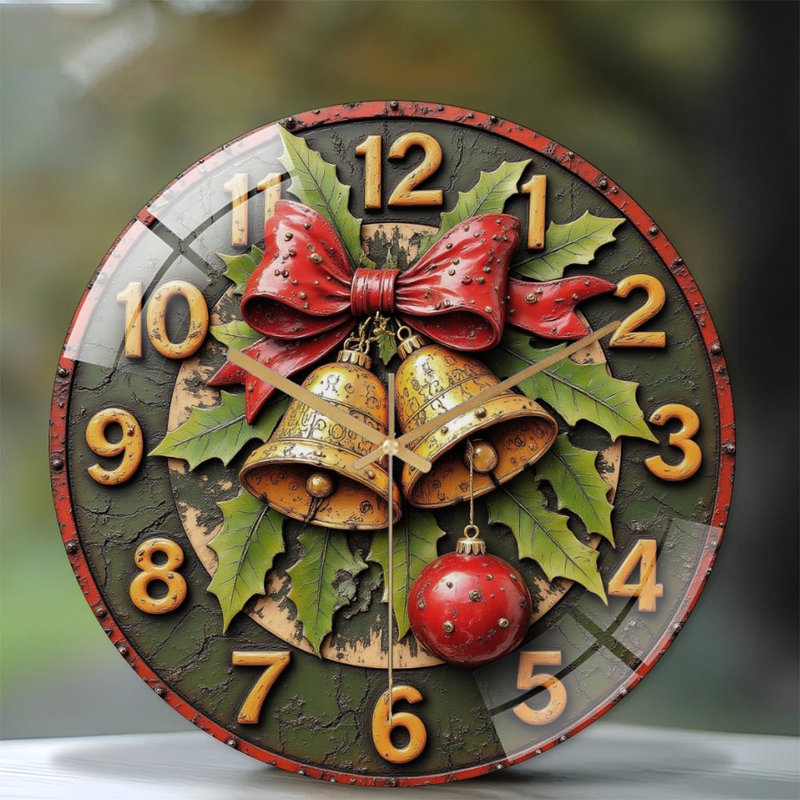 Horloge murale de Noël avec horloge murale 12 po