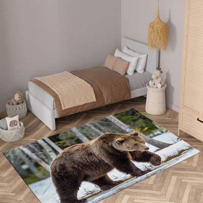 Charming Non Woven Soft Type Printed Rug with Intricate Floral and Geometric Design for Enhancing Home Interiors