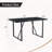 55" Minimalist Retro Rectangular Dining Table with Black Textured MDF Top