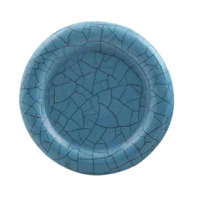 Set of 6 Turquoise Crackle Ceramic Knobs