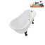 Baignoire de trempage en acrylique sur pieds 53 po avec bonde, pattes et plateau en bambou Streamline-72770155-76275068