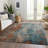 Machine Washable Indoor/Outdoor Xhevrie Teal Rug-1771381059
