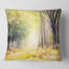 Carré, soleil éclatant à travers les arbres de la forêt IV - Coussin décoratif imprimé traditionnel-60158609