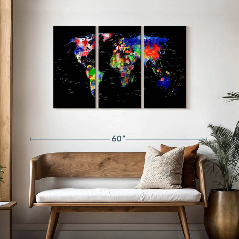 Aliaz Geometric Map, 28" H x 45" W