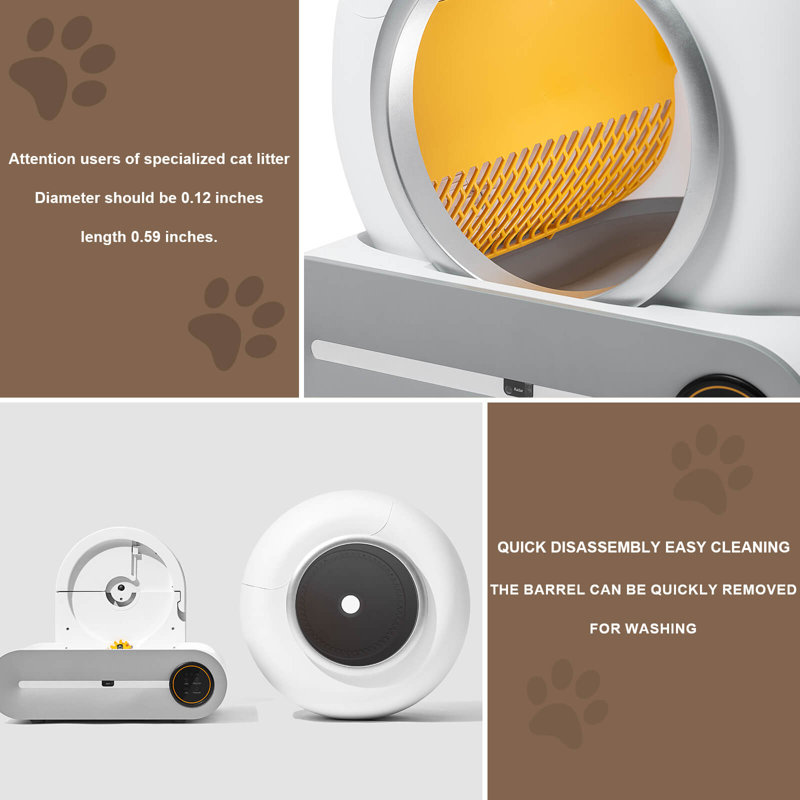 New Automatic Cat Litter Box For 1-3 Cats, Smart Self-cleaning Litter Box For Kittens, App-controlled Kitty Litter Box, Advanced Odour Control & Waste Disposal System, Easy To Use For Multiple Cats & Hassle-free Maintenance