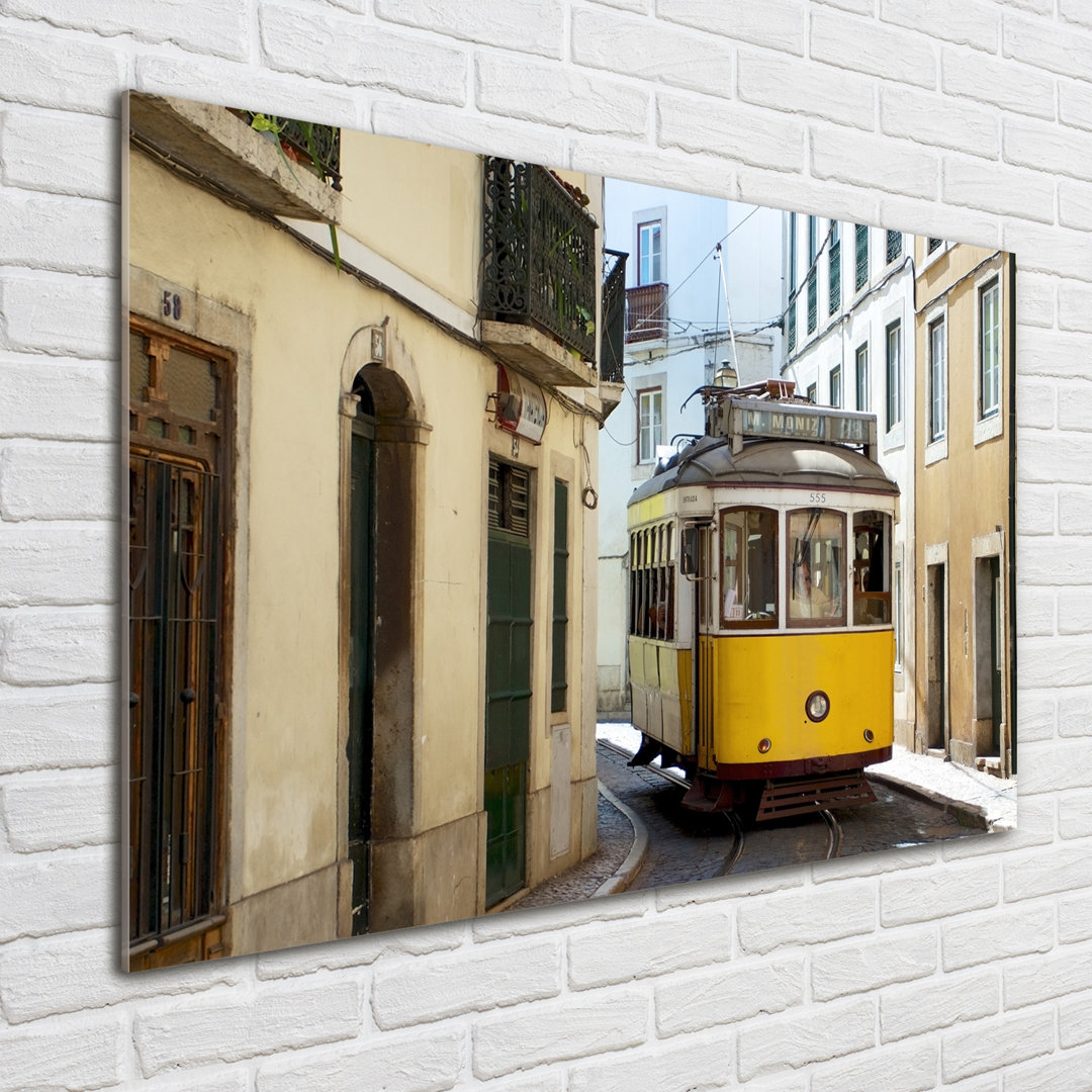 Glasbild Tram From Lisbon