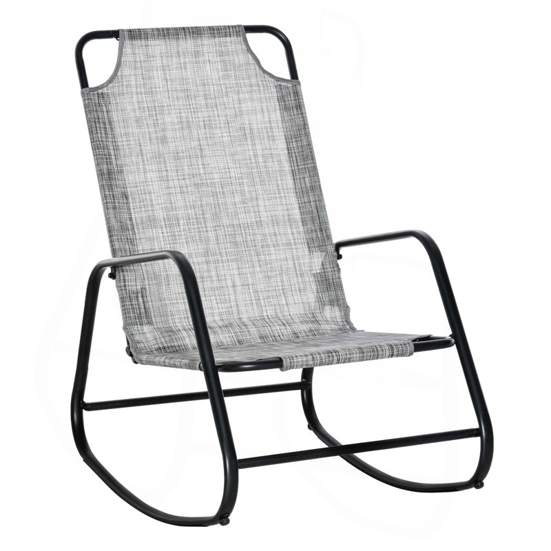 Chaise berçante d'extérieur en métal Mandy, Gris