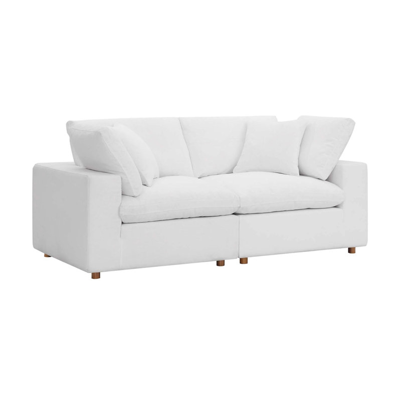 Canapé modulaire 2 places Modholic Haven, azur, Blanc