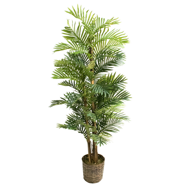60" Artificial Palm Tree in Planter Set, 1