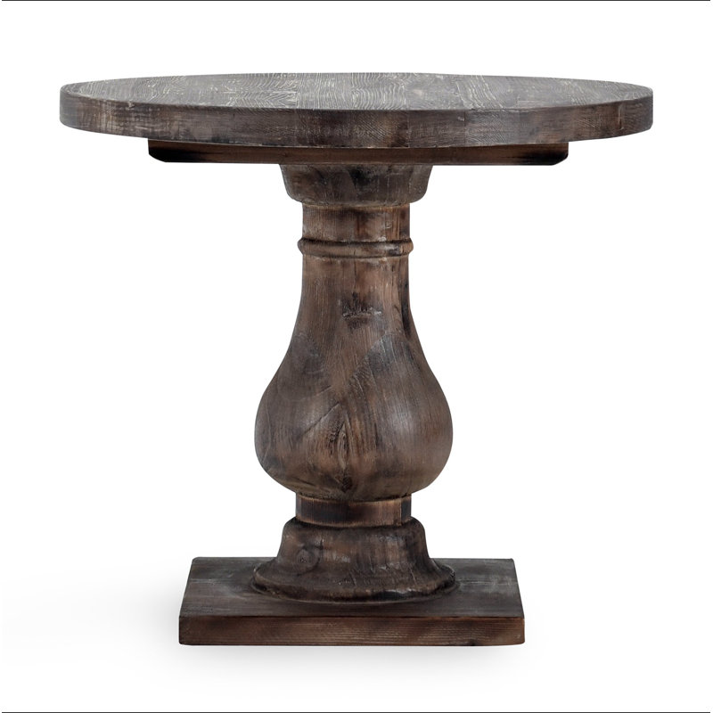  Round End Table Aged Brown