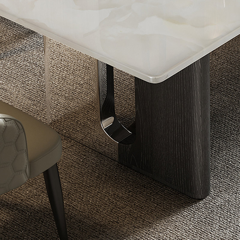 Ensemble de table de salle à manger moderne simple en marbre, H 29,52 po x L 62,99 po x l 35,43 po
