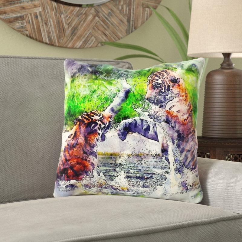 Coussin tiger Emblyn, Microsuède, Intérieur