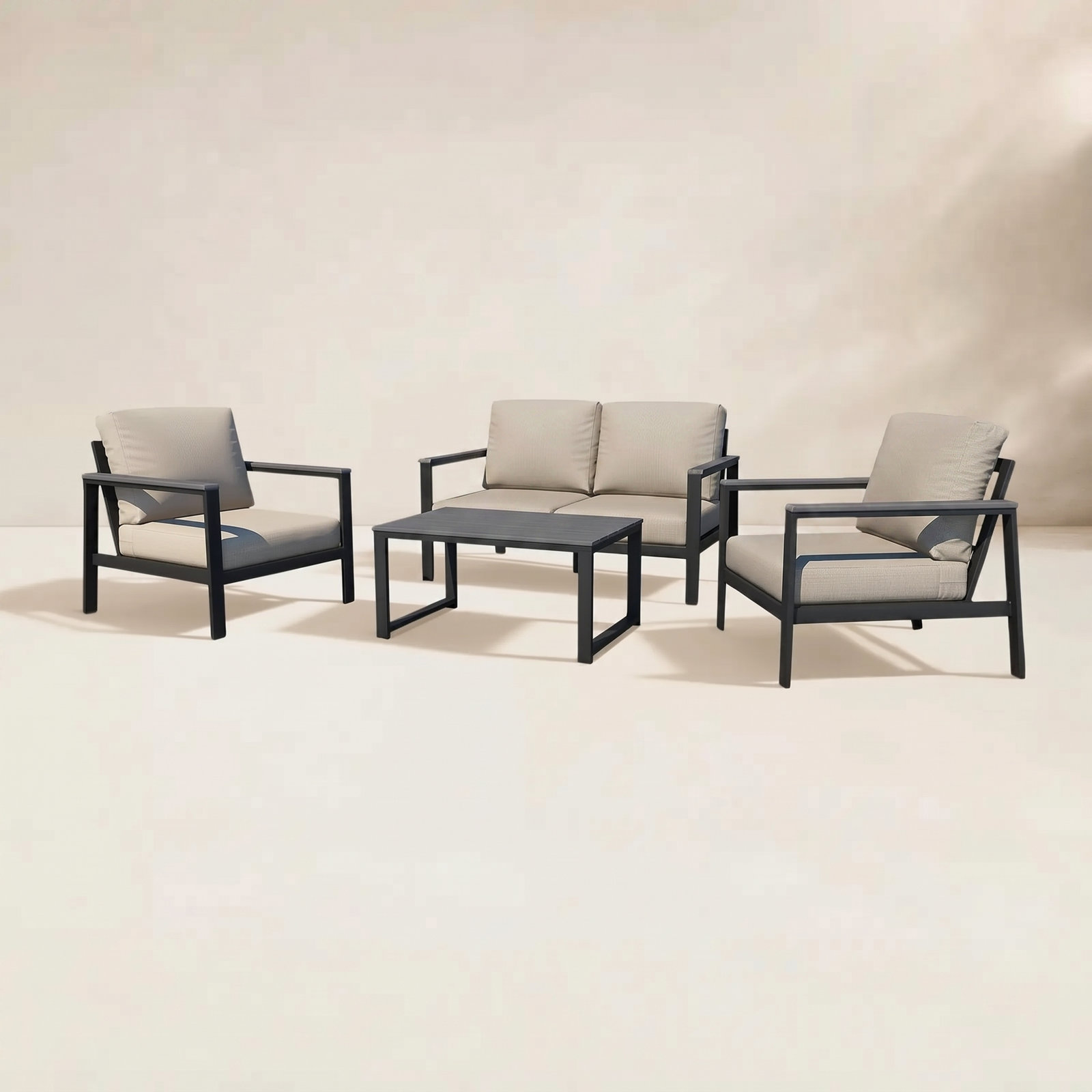 Townsend 4-Person Sunbrella® Patio Seating Group, Cast Silver, Gray