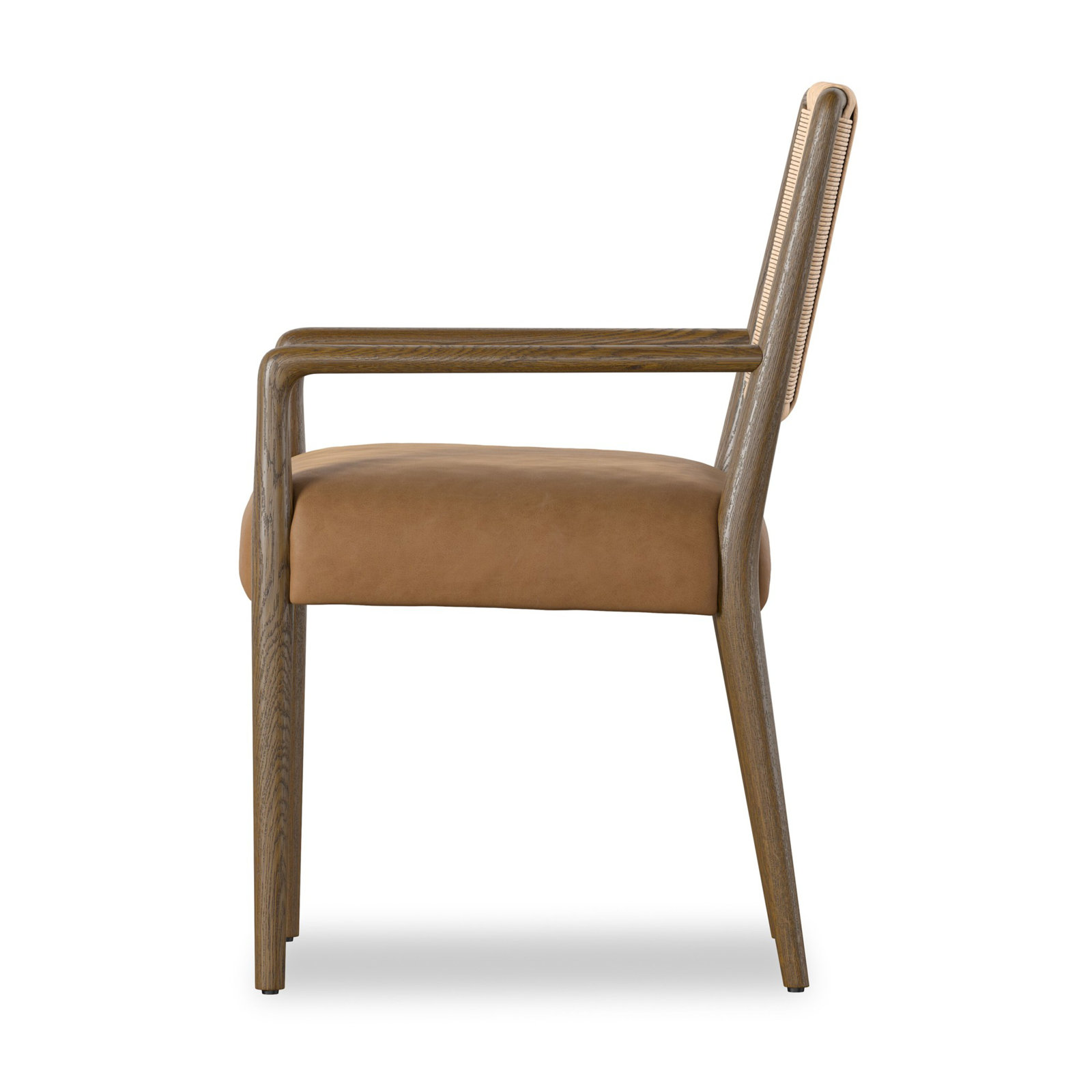 Betha Linen Oak Armchair, Maestro Camel, Tan Ash