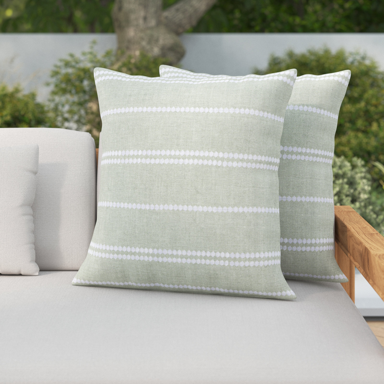 Hudie Striped Cotton Throw Pillow, Gray/White, Pillow Cover Only - No Insert