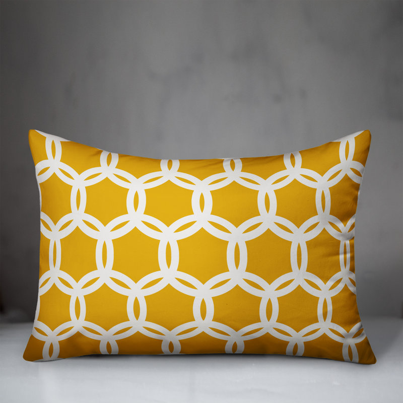 Geometric Throw Pillow, Yellow