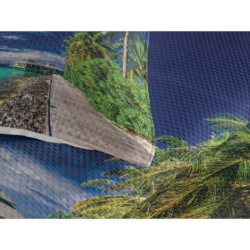 Hypnotic Coastal Coverlet, King Bedspread + 2 Shams