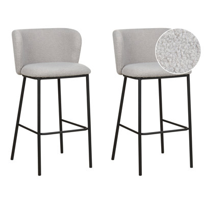 Mina Upholstered Bar Stool with Iron Frame