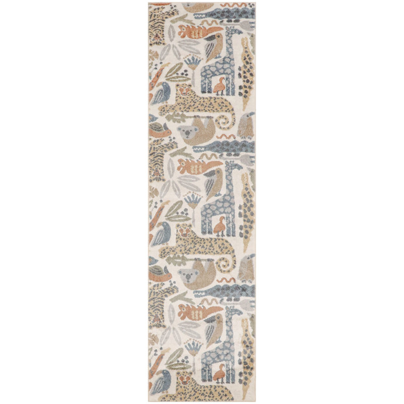 Tapis ivoire lavable à la machine Astra, Tapis de couloir 2 pi 2 po x 8 pi
