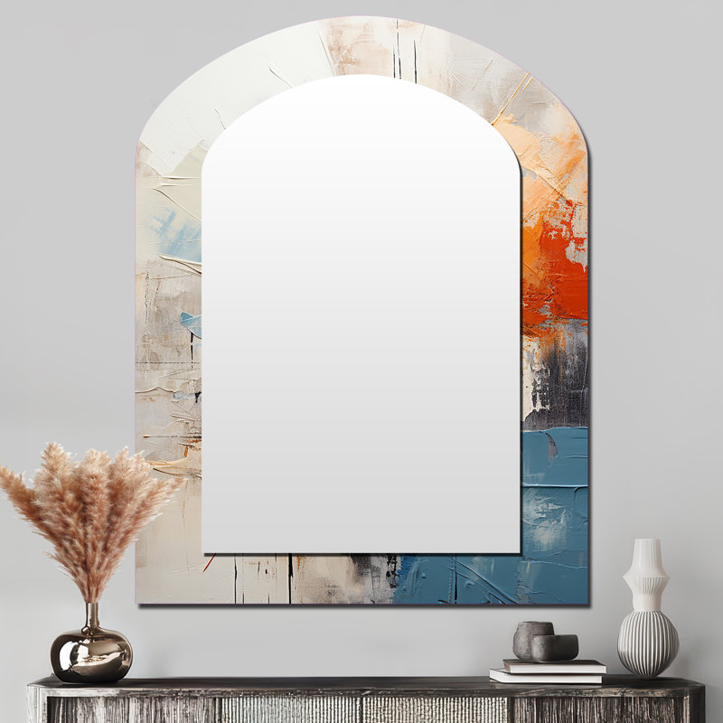 Décoration mosaïque orange abstraite Mosiac Charm - miroir mural orange, 43 po x 33 po