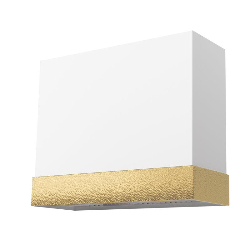 Akicon 600CFM Stainless Steel Range Hood 36 inch with Led Lights, White/Gold