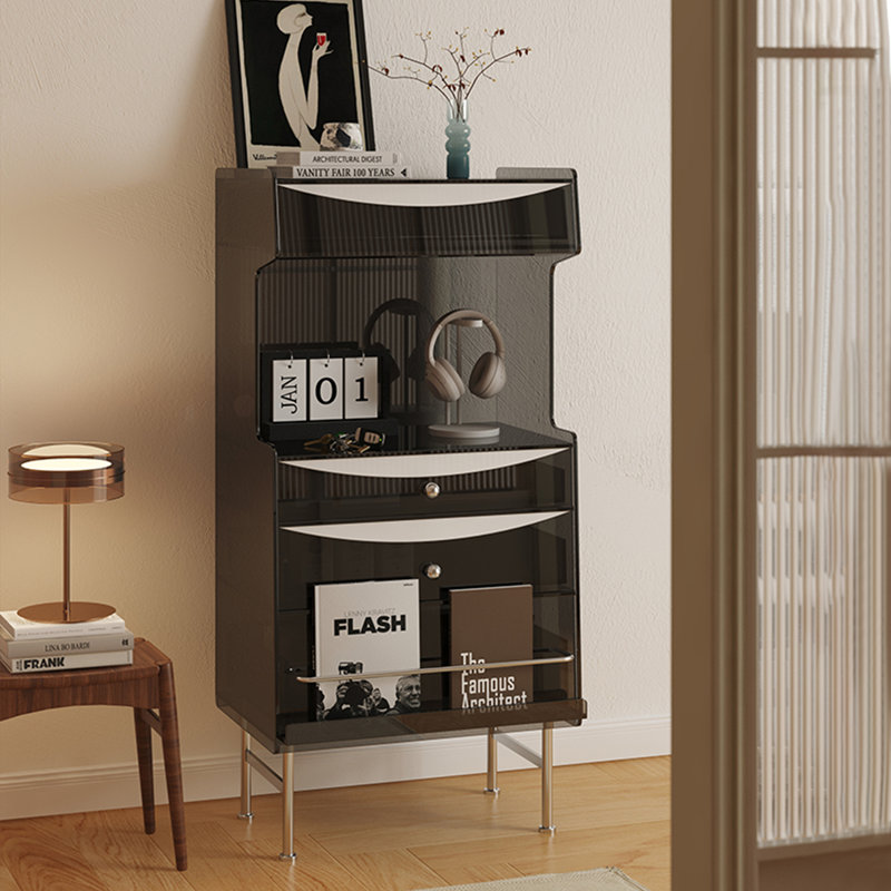 Modern acrylic multi-functional accent cabinet, Black