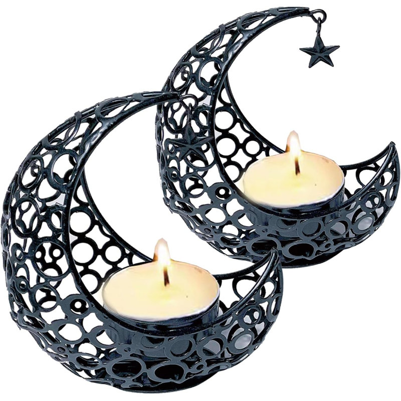Ensemble de porte-bougie lune (2 pièces)