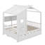 Lit double pleine grandeur avec lit gigogne, conception moderne pour enfants avec tablette de rangement-1004419182
