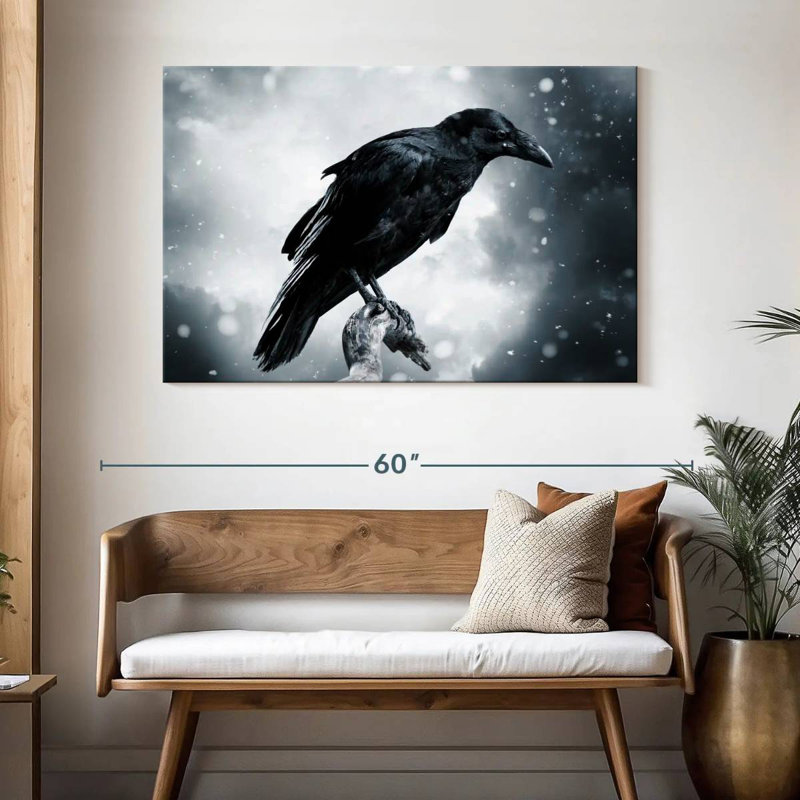 Corbeau noir Brampt, H 32 po x l 48 po