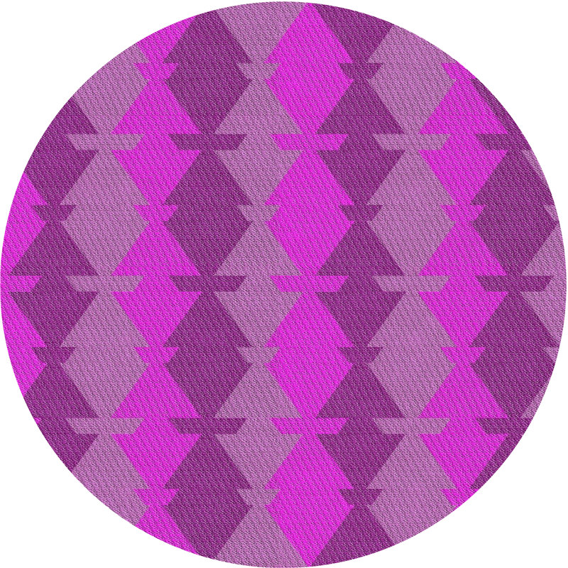 Tapis de zone mauve à motifs, Rond 5 pi