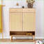 Armoires, panneau de fibres à densité moyenne brun noyer moderne avec rangement polyvalent, 34,6 x 13,7 x 43 pouces | Minimaliste | Chambre à coucher
