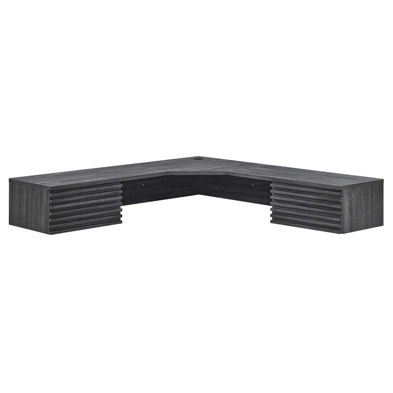 Bureau de coin mural Render par Modway, Gris anthracite