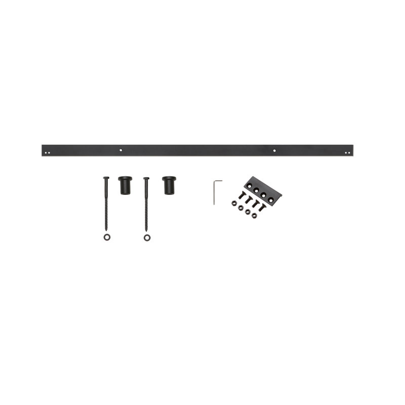Black Metal Barn Door Rail Extension Kit