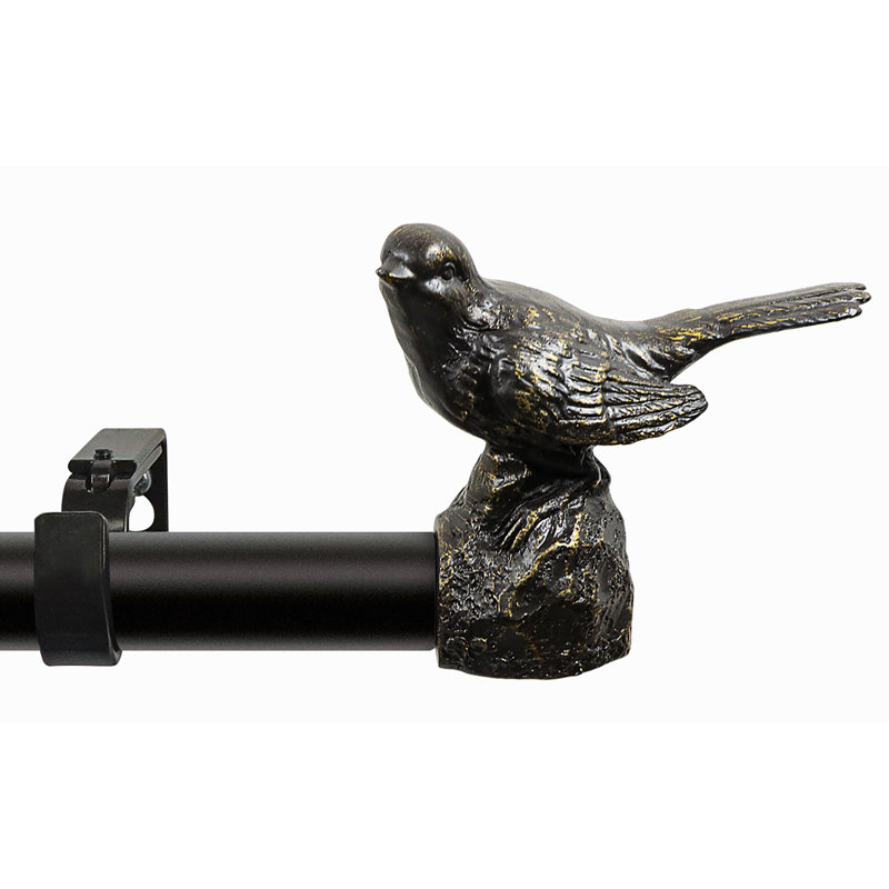 Tringle à rideaux simple réglable 1 po, 28" - 48", Bronze huilé