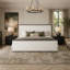 Grand lit plateforme tapissier à profil bas pour grand lit, blanc-718986207