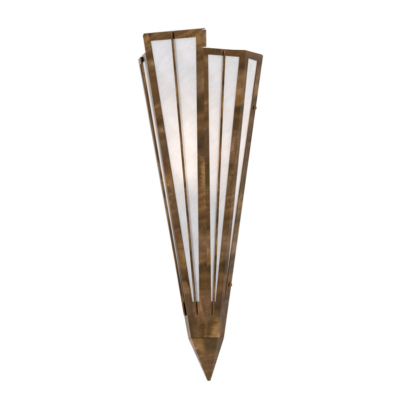 1 - Light Flush Mounted Sconce, Antique Copper, White, Glass
